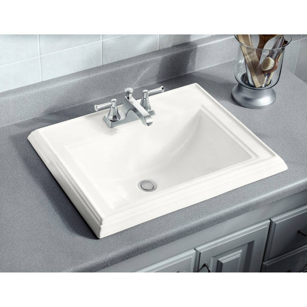 K235680,40,10 Kohler Archer® Vitreous China Rectangular DropIn Bathroom Sink with Overflow